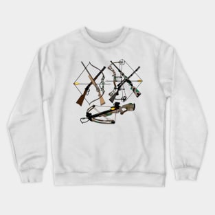 Hunting, illustration, archery, weapons, hunter toys Crewneck Sweatshirt